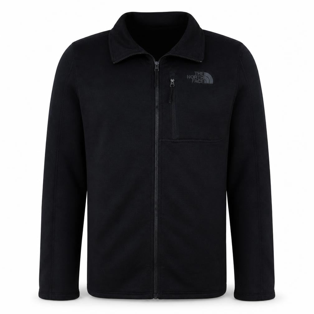 Front view of The North Face Men's Black Full Zip Fleece Sweatshirt, size S