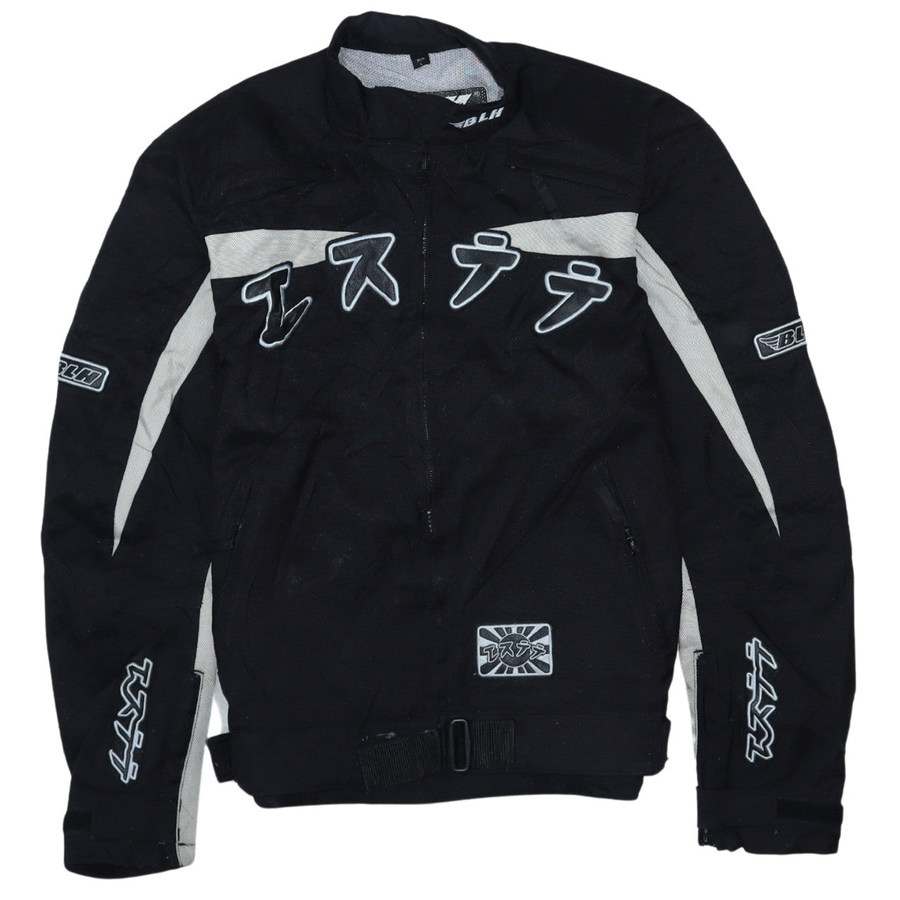 BLH Men's Black Motorcycle Jacket L Windproof Racing Style