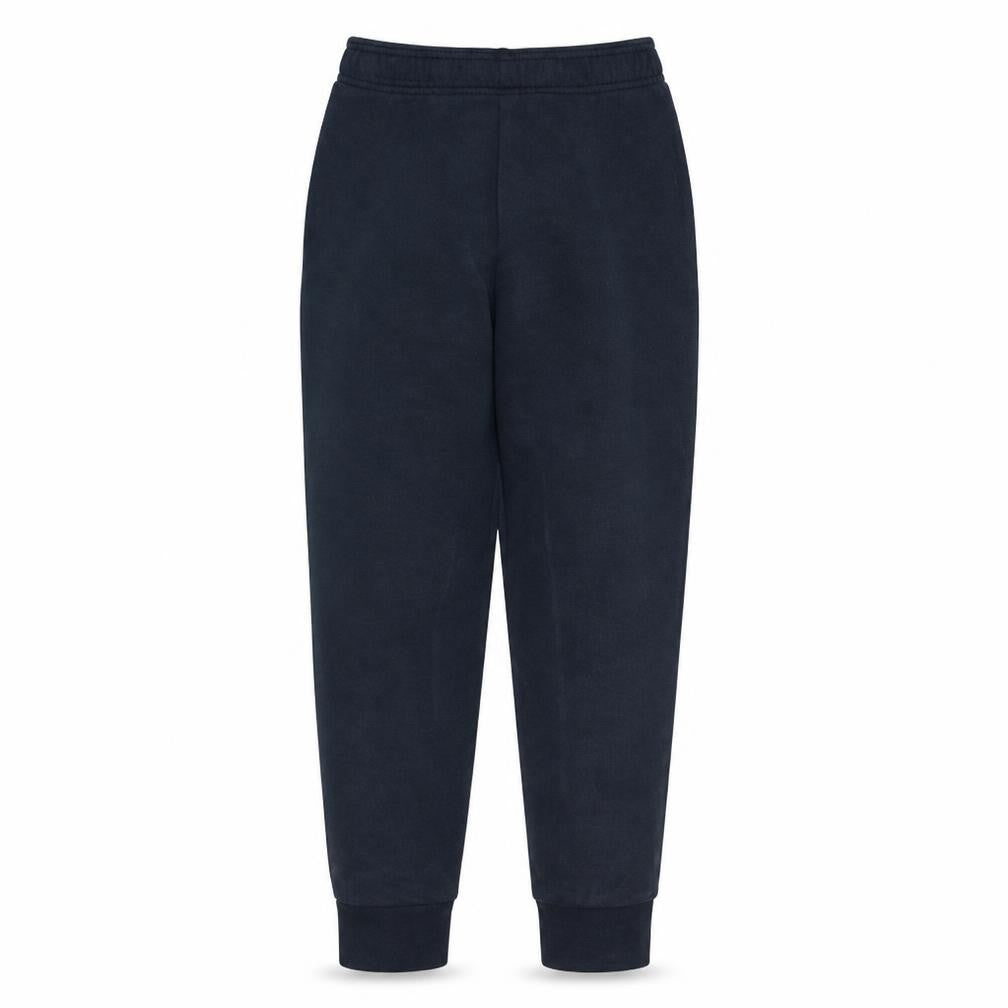 Front view of Adidas boys’ navy blue jogger sweatpants 11 years elastic waist pull-on