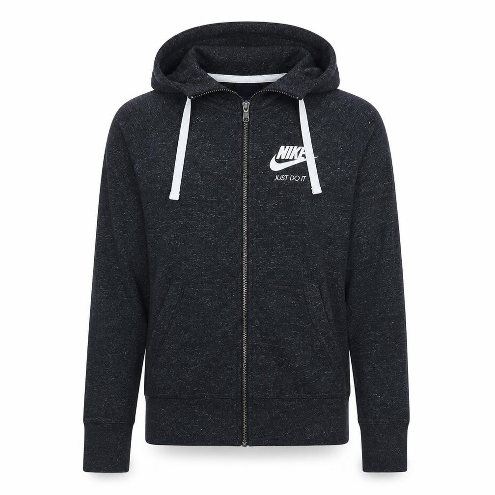 Nike Men's Black Small Full Zip Hoodie with Logo and Pockets