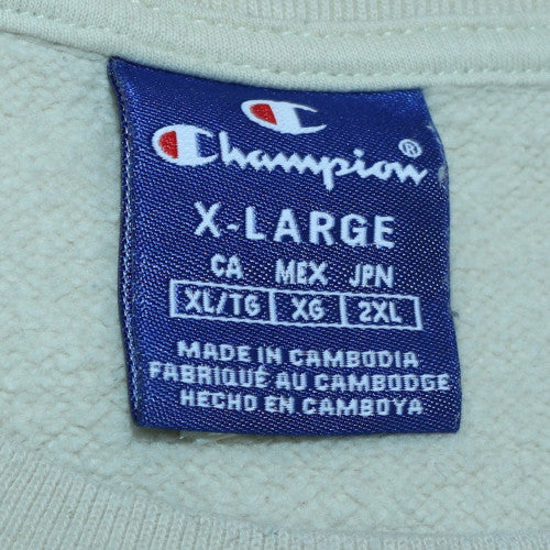 Champion Men's Beige XL Pullover Sweatshirt Crew Neck Cotton