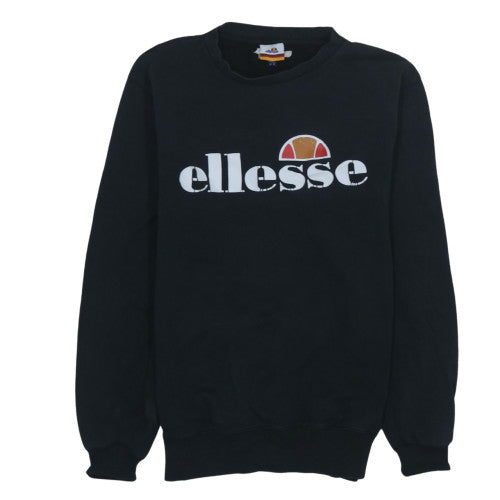 Ellesse Womens Black UK 8 Pullover Sweatshirt Logo Print