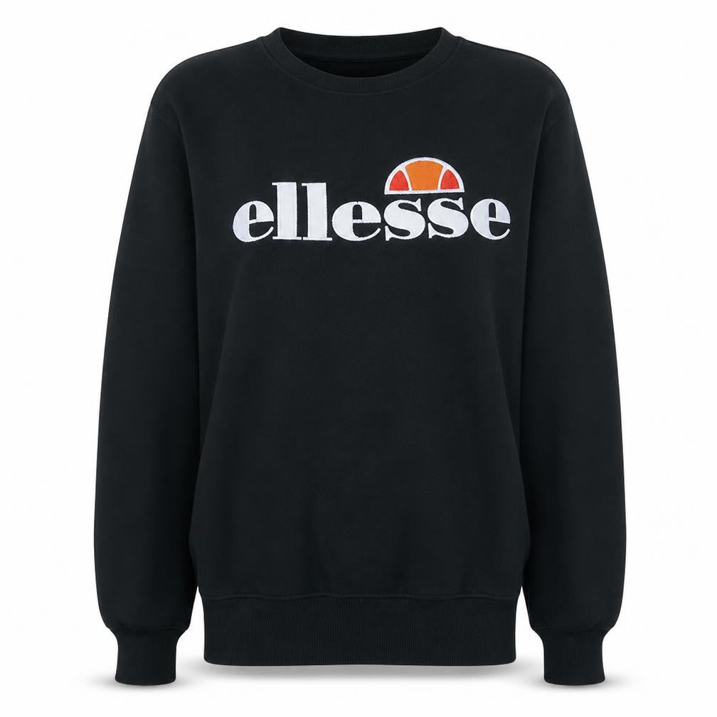 Front view of Ellesse women’s black uk 8 pullover sweatshirt logo print