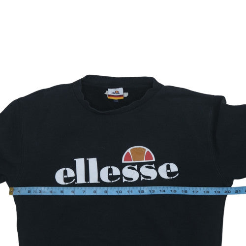 Ellesse Womens Black UK 8 Pullover Sweatshirt Logo Print