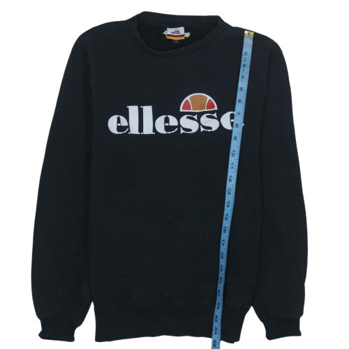 Ellesse Womens Black UK 8 Pullover Sweatshirt Logo Print