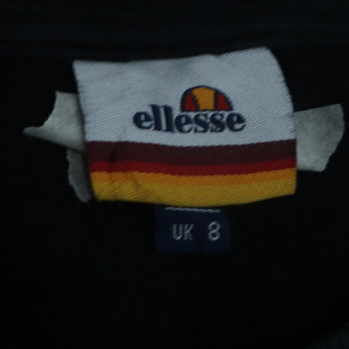 Ellesse Womens Black UK 8 Pullover Sweatshirt Logo Print