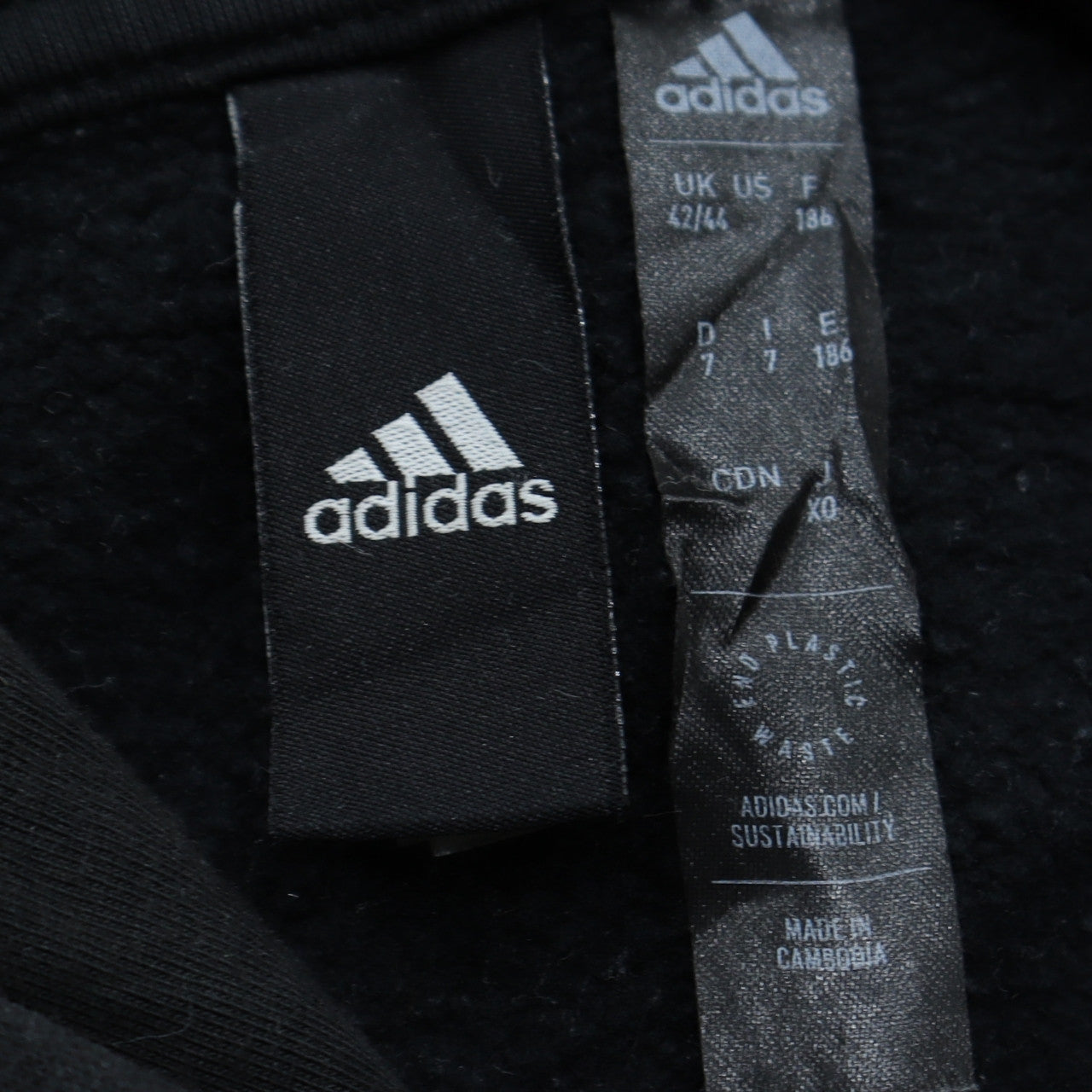Adidas Mens Black Pullover Hoodie Size L Logo Sports Fleece Sweatshirt