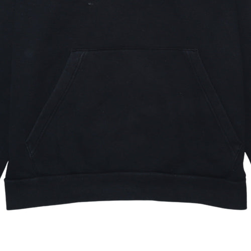 Adidas Mens Black Pullover Hoodie Size L Logo Sports Fleece Sweatshirt