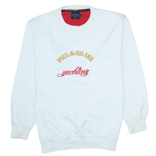 Paul & Shark Men's White Embroidered Nautical Pullover Sweatshirt M