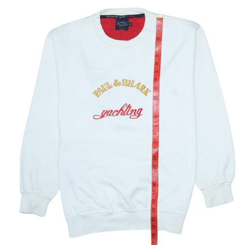 Paul & Shark Men's White Embroidered Nautical Pullover Sweatshirt M