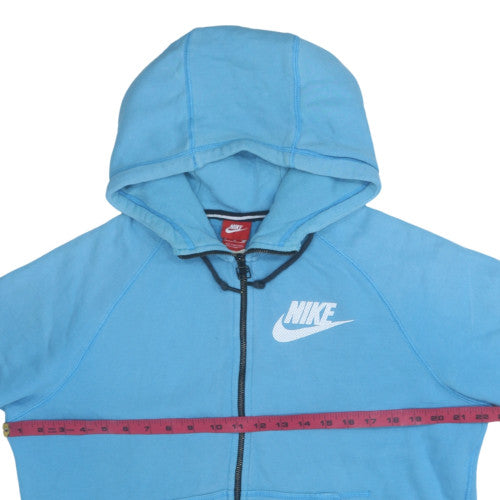 Nike Men's Blue Full Zip Hoodie Sweatshirt Size M Cotton Casual