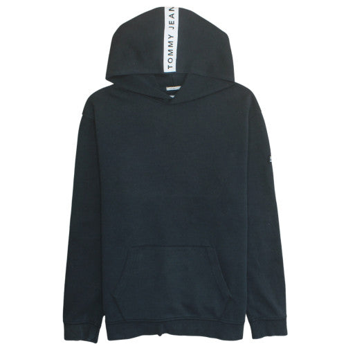 Tommy Jeans Men's Black Relaxed Fit Pullover Hoodie Size M
