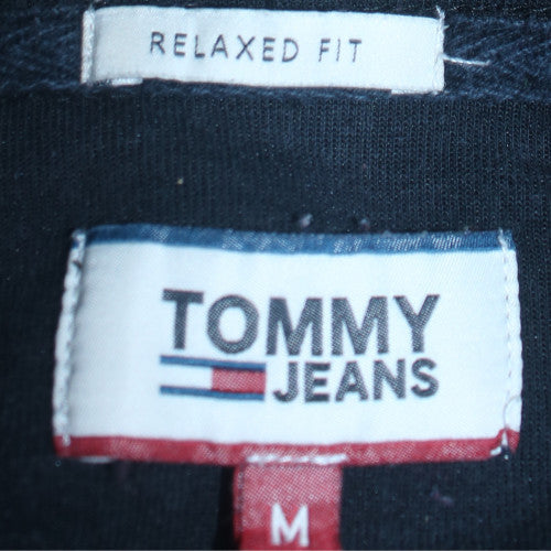 Tommy Jeans Men's Black Relaxed Fit Pullover Hoodie Size M
