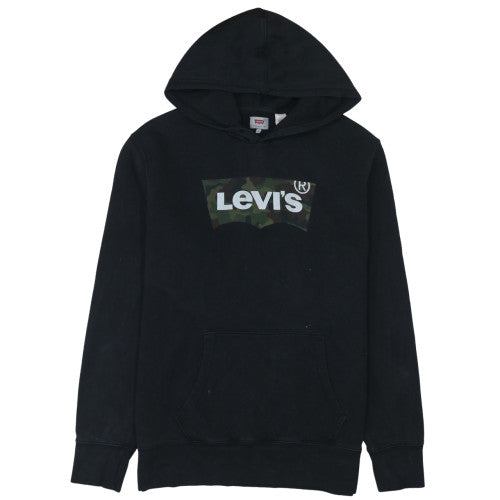 Levi's Men's Black Pullover Hoodie L Camouflage Logo Sweatshirt