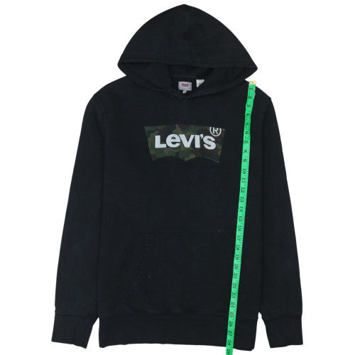 Levi's Men's Black Pullover Hoodie L Camouflage Logo Sweatshirt