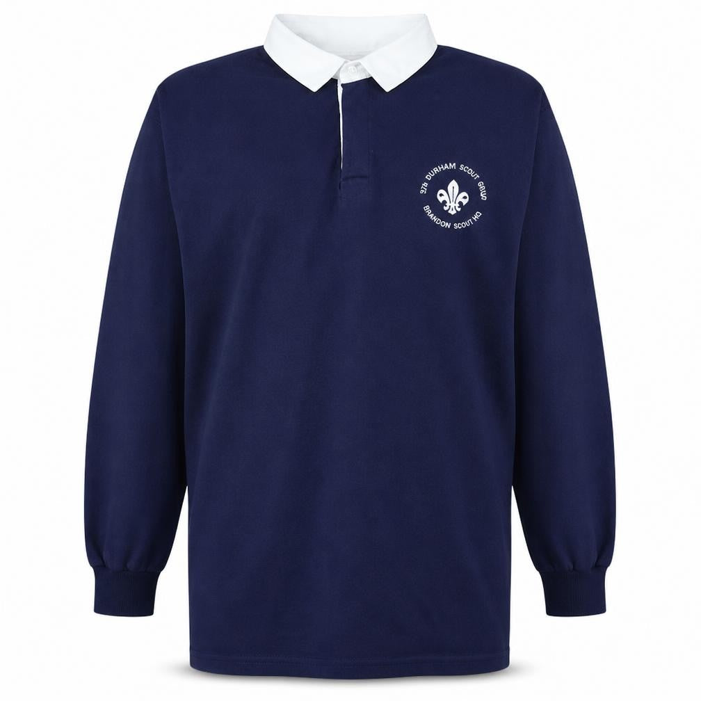 Halbro Men's Blue Long Sleeve Rugby Polo Shirt XL 117cm Classic Fit