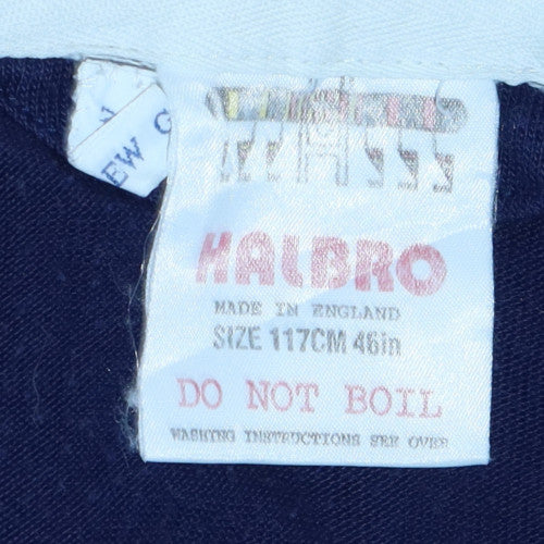 Halbro Men's Blue Long Sleeve Rugby Polo Shirt XL 117cm Classic Fit