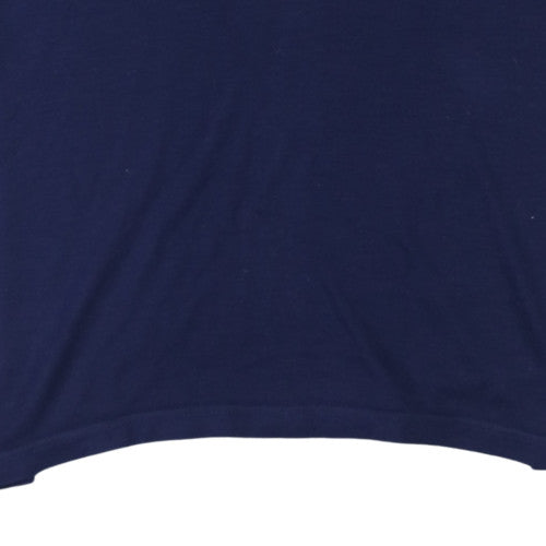 Halbro Men's Blue Long Sleeve Rugby Polo Shirt XL 117cm Classic Fit