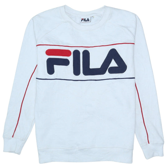Fila Women's White Crew Neck Pullover Sweatshirt Size 10 Cotton Blend