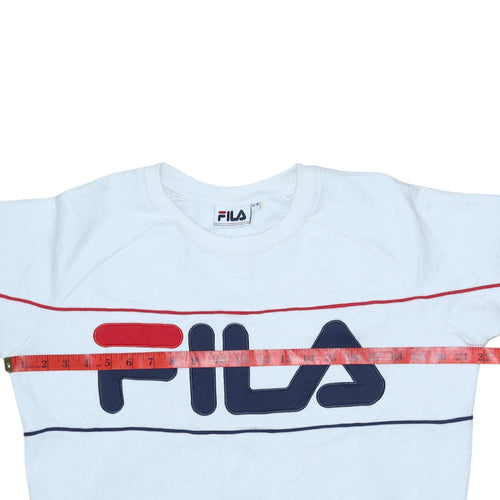 Fila Women's White Crew Neck Pullover Sweatshirt Size 10 Cotton Blend