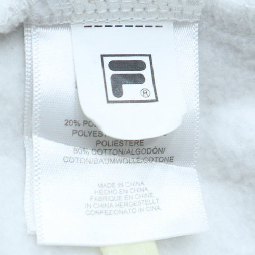 Fila Women's White Crew Neck Pullover Sweatshirt Size 10 Cotton Blend