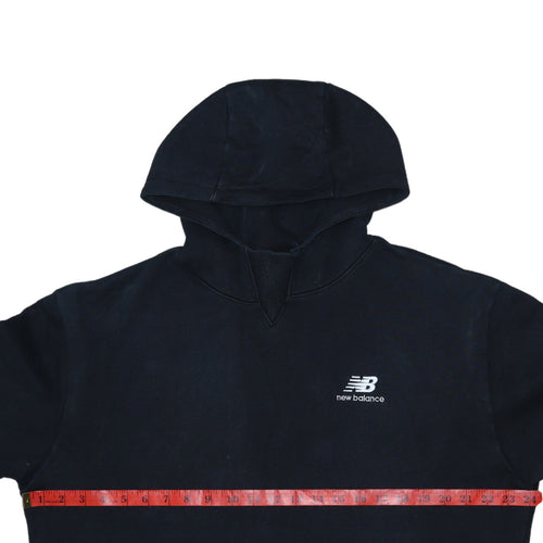 New Balance Men's Black Pullover Hoodie L Cotton Logo Sportswear