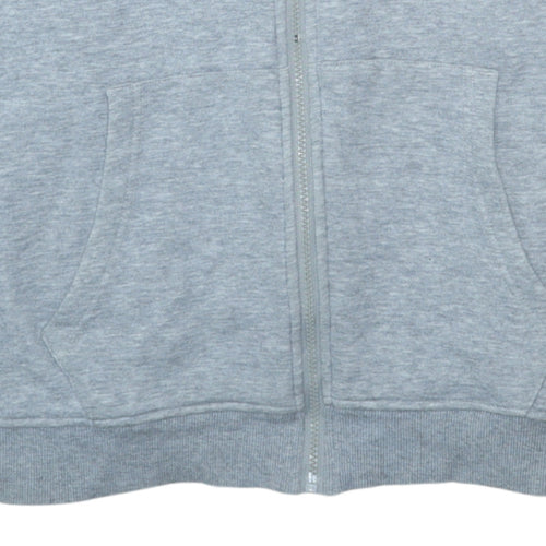 Tommy Jeans Mens Grey XL Full Zip Hoodie Logo Sleeve Hooded Sweatshirt