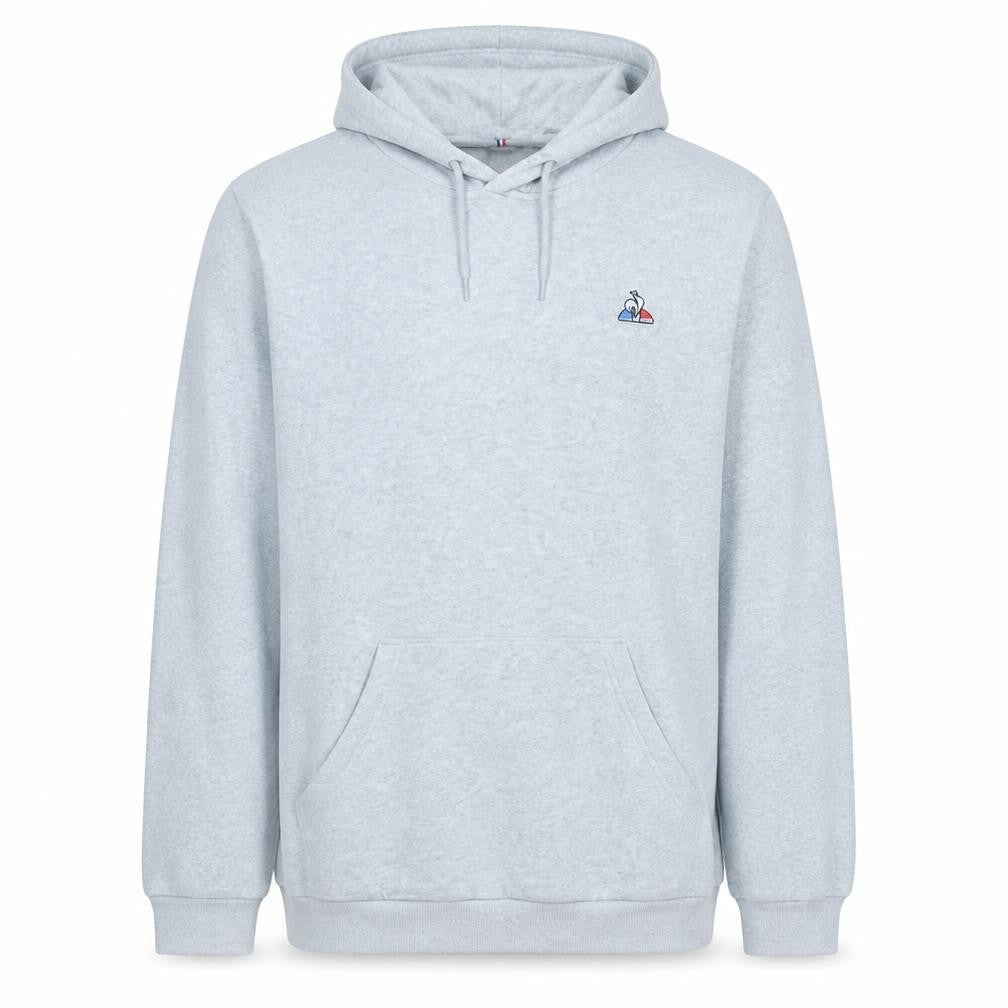 Front view of Le Coq Sportif Men's Grey 2XL Pullover Hoodie with Logo