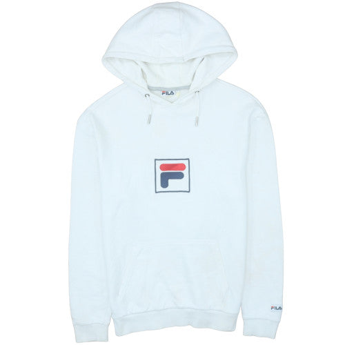 Fila Men's White Small Pullover Hoodie Logo Sweatshirt