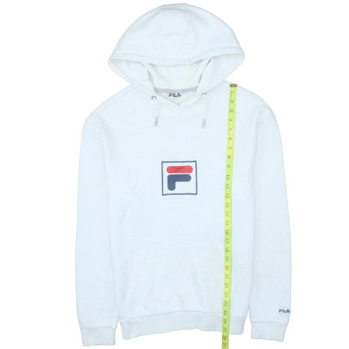 Fila Men's White Small Pullover Hoodie Logo Sweatshirt