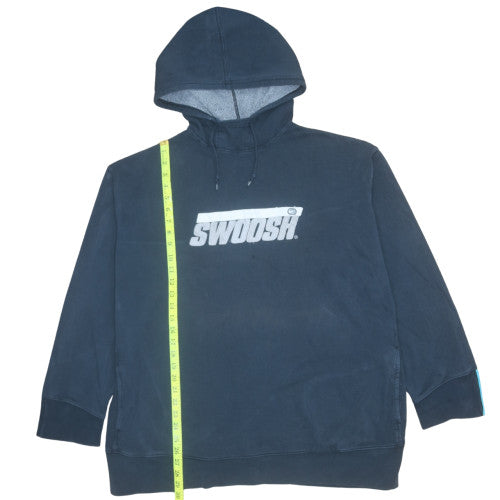 Nike Men's Blue Pullover Hoodie M Logo Graphic Fleece Sweatshirt