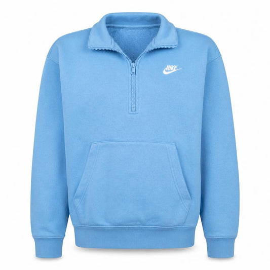 Front view of Nike Men's Blue XS Half Zip Fleece Sweatshirt