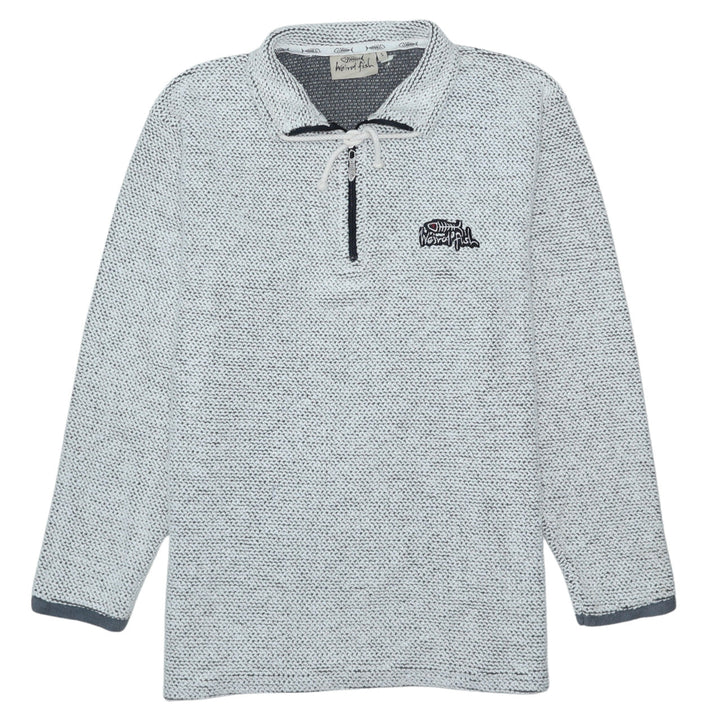 Weird Fish Men’s Grey Knit Henley Sweatshirt Size S