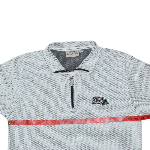 Weird Fish Men’s Grey Knit Henley Sweatshirt Size S