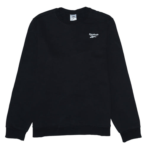 Reebok Mens Black Pullover Sweatshirt M Crew Neck Fleece