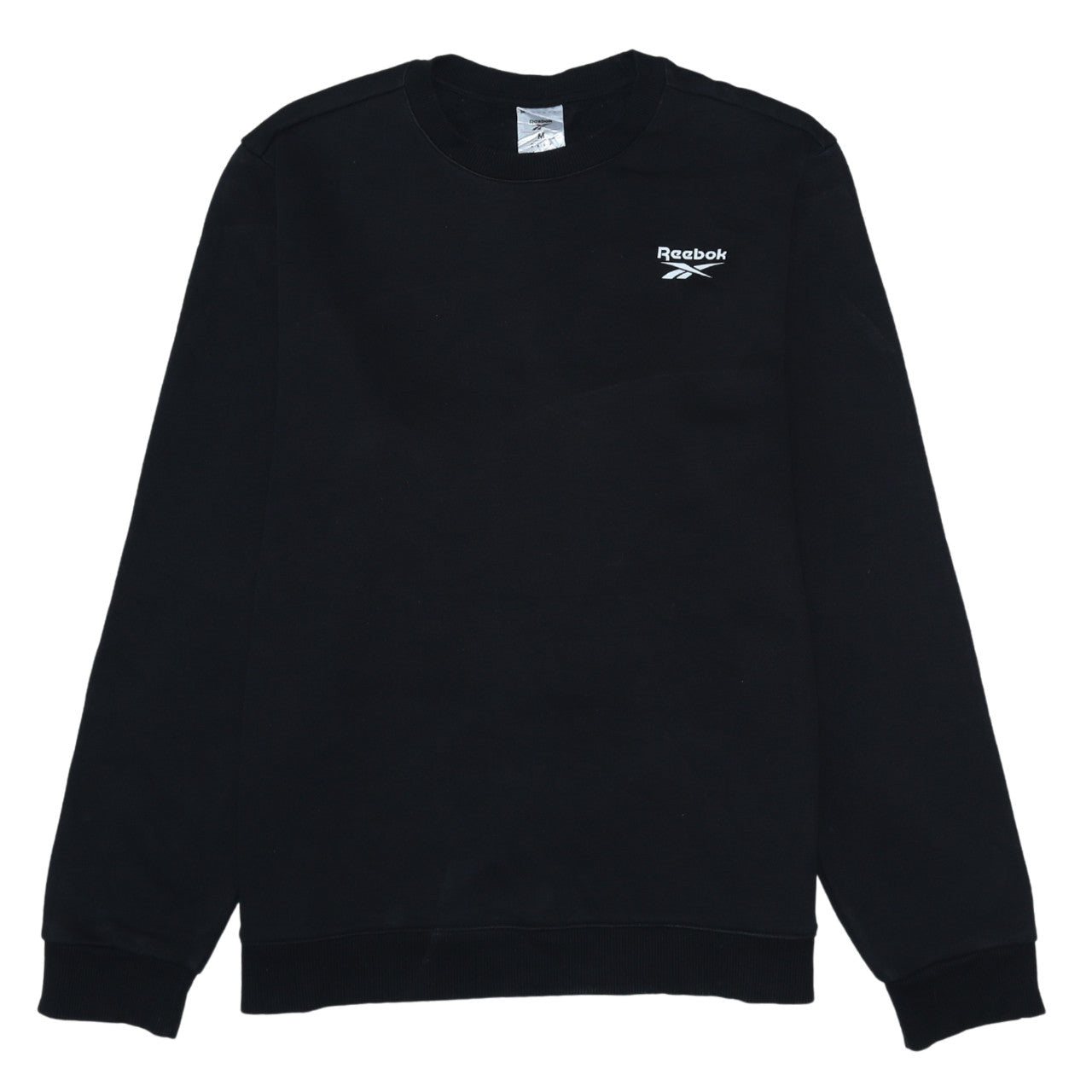 Reebok Mens Black Pullover Sweatshirt M Crew Neck Fleece
