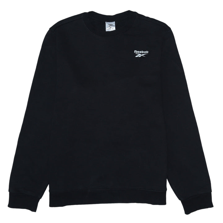 Reebok Mens Black Pullover Sweatshirt M Crew Neck Fleece