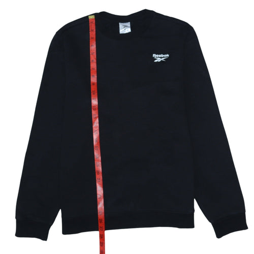 Reebok Mens Black Pullover Sweatshirt M Crew Neck Fleece