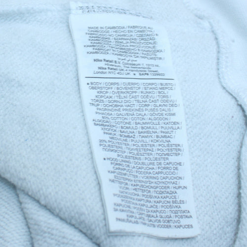 Nike Women's White Pullover Hoodie Medium Cotton Blend Logo Sweatshirt