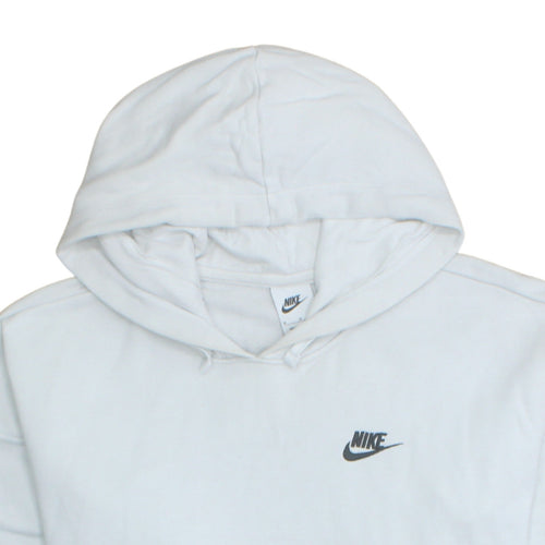 Nike Women's White Pullover Hoodie Medium Cotton Blend Logo Sweatshirt