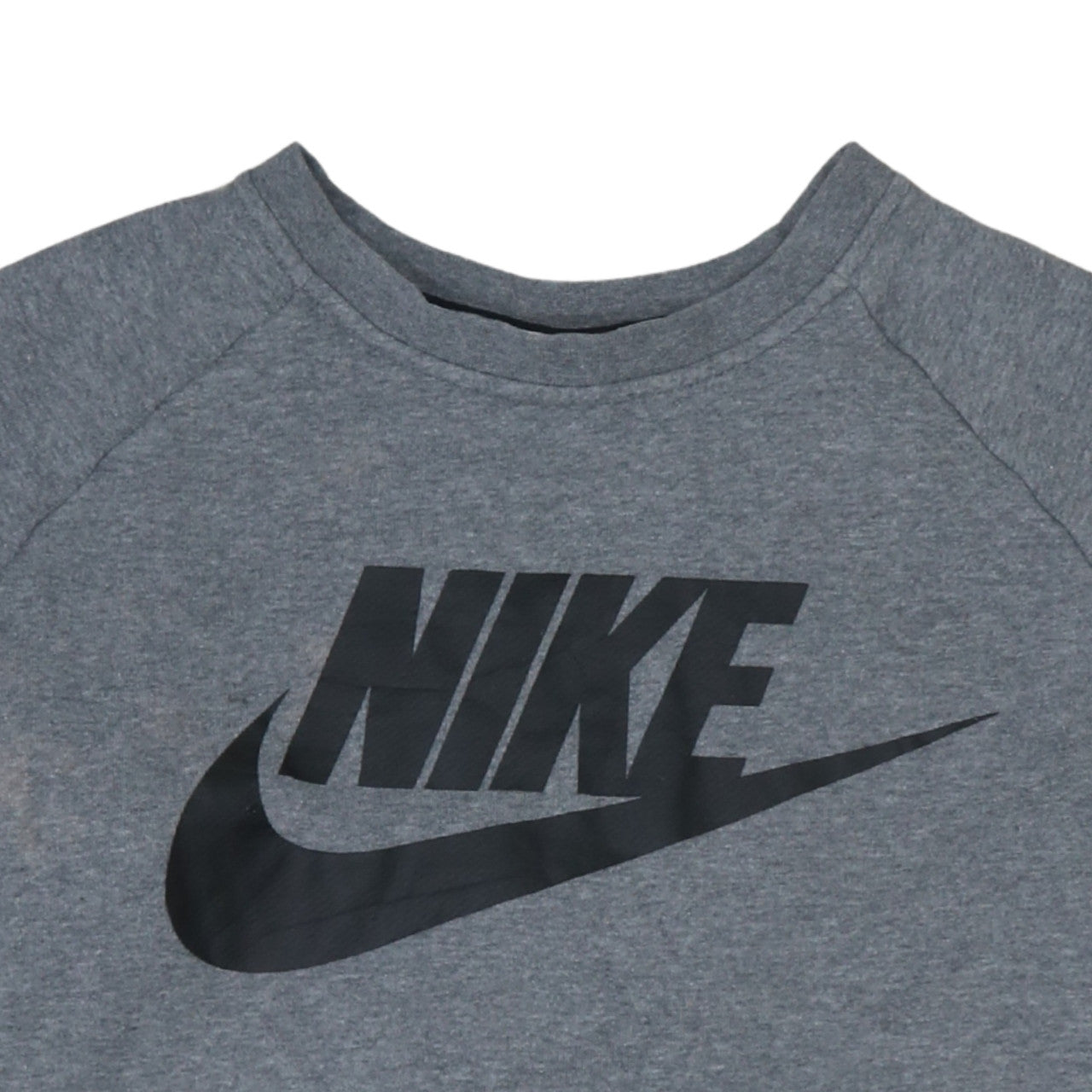 Nike Men’s Grey Pullover Sweatshirt L Logo Crew Neck Sports