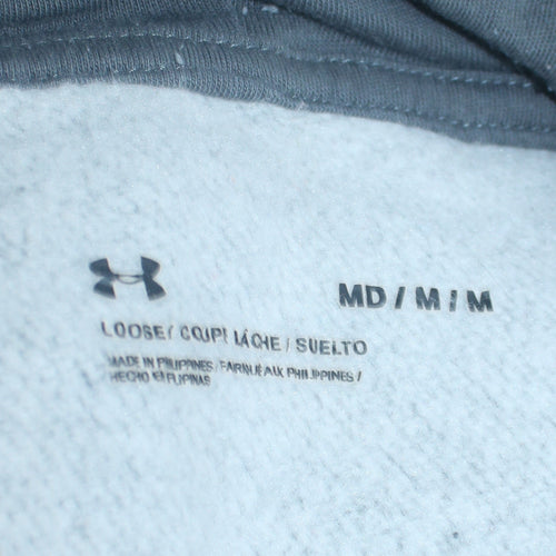 Under Armour Men Grey Pullover Hoodie M Fleece Loose Fit