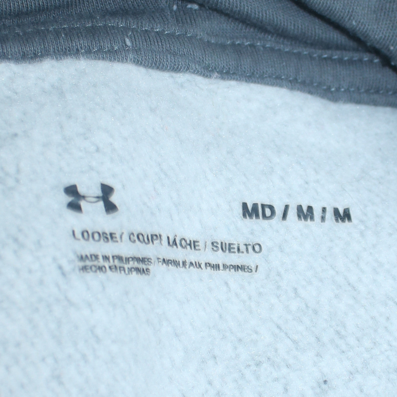 Under Armour Men Grey Pullover Hoodie M Fleece Loose Fit