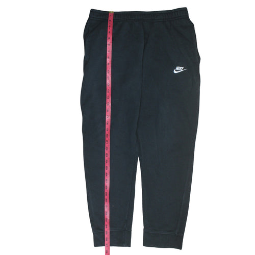 Nike Men Black Jogger Trousers L Fleece Elastic Waist Comfort