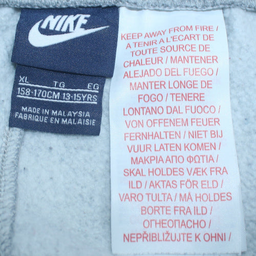 Nike Boys Grey Fleece Sweatpants XL 13-15 Years Elastic Waist Joggers