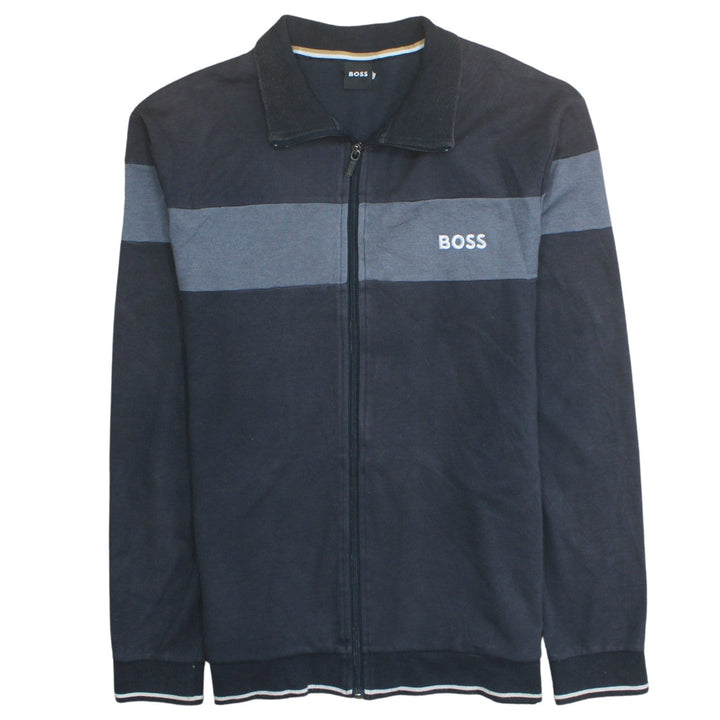 BOSS Men's Blue Full Zip Cotton Sweatshirt L Regular Fit