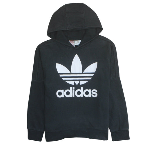 Adidas Boys Black Hoodie 13-14 Years Pullover Cotton Hooded Sweatshirt