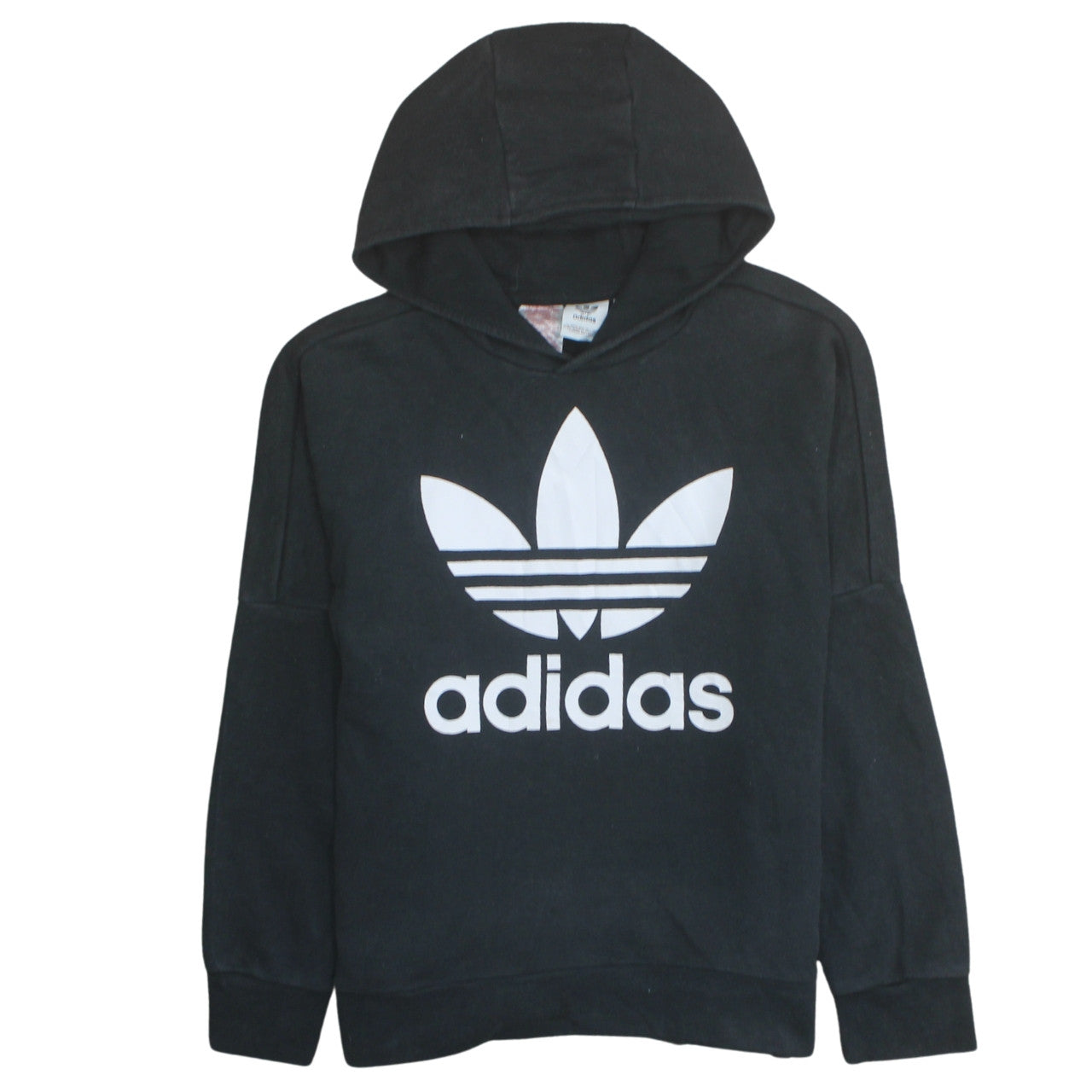 Adidas Boys Black Hoodie 13-14 Years Pullover Cotton Hooded Sweatshirt