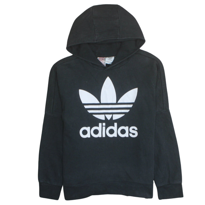 Adidas Boys Black Hoodie 13-14 Years Pullover Cotton Hooded Sweatshirt