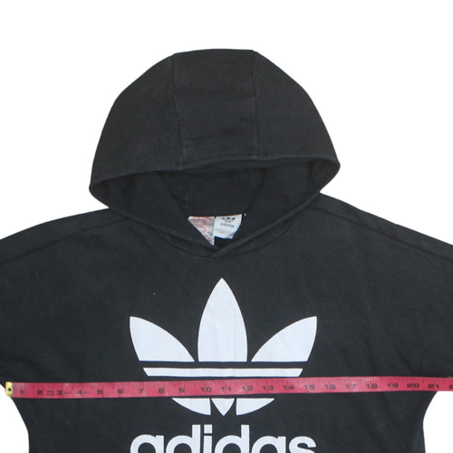 Adidas Boys Black Hoodie 13-14 Years Pullover Cotton Hooded Sweatshirt